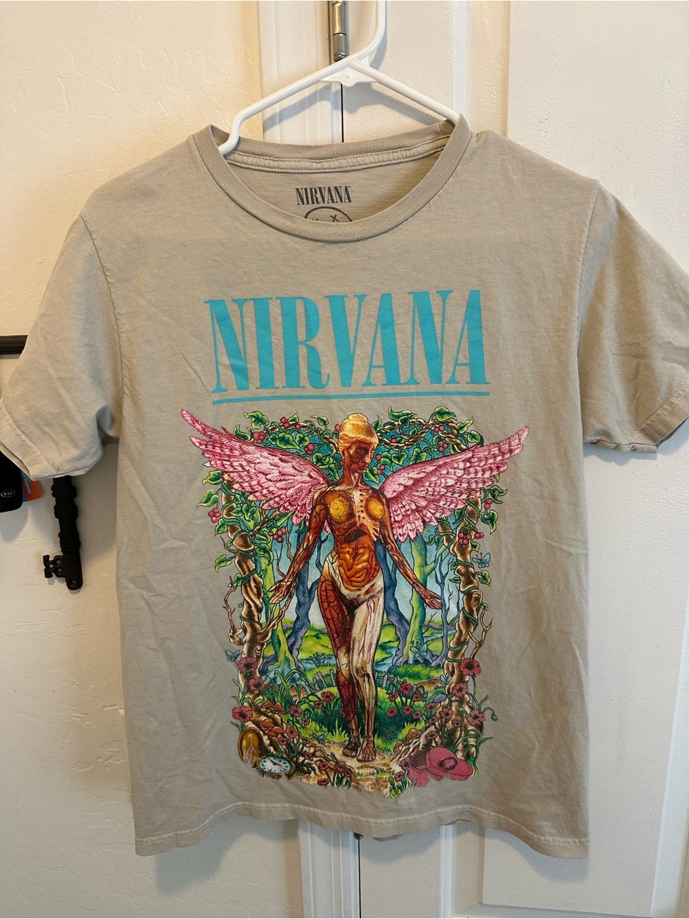 Nirvana ladies/Unisex size Small tee shirt In Utero angel print concert shirt